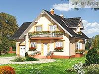 A-247-1P проект одноэтажного дома из пеноблоков с мансардой и гаражом размером 9 на 13 