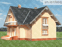 A-247-1P проект одноэтажного дома из пеноблоков с мансардой и гаражом размером 9 на 13 - вид сзади A-247-1P проект одноэтажного дома из пеноблоков с мансардой и гаражом размером 9 на 13 - вид сзади