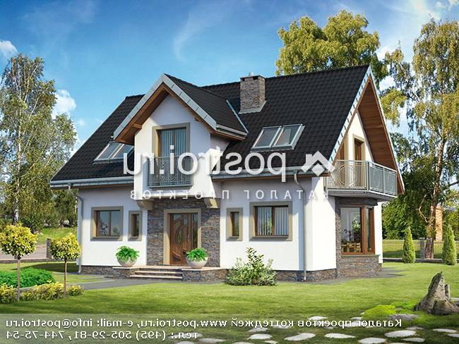 A-248-1P проект одноэтажного дома из газобетона с мансардой размером 10 на 13 