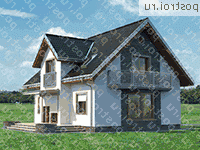 A-248-1P проект одноэтажного дома из газобетона с мансардой размером 10 на 13  - вид справа