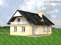 A-268-1K проект одноэтажного дома из кирпича с мансардой и гаражом размером 10 на 13  - вид слева