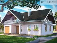 A-268-1K проект одноэтажного дома из кирпича с мансардой и гаражом размером 10 на 13 