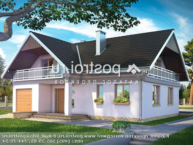 A-268-1K проект одноэтажного дома из кирпича с мансардой и гаражом размером 10 на 13 