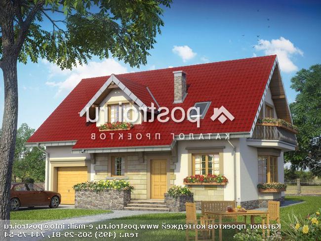 A-280-1P проект одноэтажного дома из пеноблоков с мансардой и гаражом размером 9 на 12 