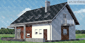 A-294-1P проект одноэтажного дома из пеноблоков с мансардой и гаражом размером 9 на 13 - вид сзади A-294-1P проект одноэтажного дома из пеноблоков с мансардой и гаражом размером 9 на 13 - вид сзади