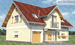 A-299-1K проект одноэтажного дома из кирпича с мансардой и гаражом размером 11 на 14 - вид справа A-299-1K проект одноэтажного дома из кирпича с мансардой и гаражом размером 11 на 14 - вид справа