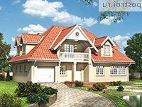 A-349-1K проект одноэтажного коттеджа из кирпича с мансардой и гаражом размером 10 на 16 