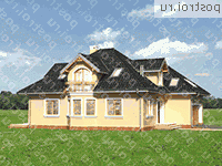 A-364-1P проект одноэтажного коттеджа из пеноблоков с мансардой и гаражом размером 16 на 14 - вид справа A-364-1P проект одноэтажного коттеджа из пеноблоков с мансардой и гаражом размером 16 на 14 - вид справа