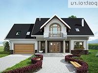 A-365-1P проект одноэтажного коттеджа из пеноблоков с мансардой и гаражом размером 11 на 19 