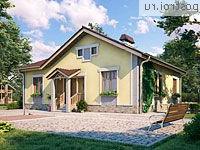 B-090-1P проект одноэтажного коттеджа из пеноблока размером 12 на 12 