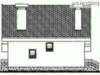 C-103-1K проект одноэтажного коттеджа из кирпича с мансардой размером 9 на 9  - вид слева