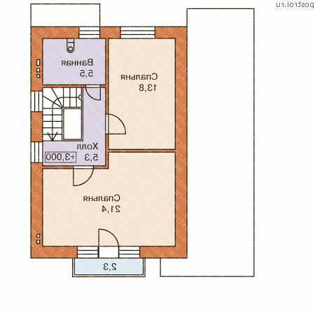C-103-1K проект одноэтажного коттеджа из кирпича с мансардой размером 9 на 9  - мансарда