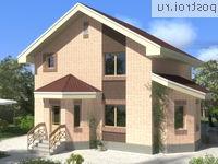 C-129-2P проект двухэтажного дома из газобетона размером 8 на 8 