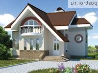 C-131-1P проект одноэтажного дома из газобетона с мансардой размером 10 на 11 