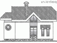 C-131-1P проект одноэтажного дома из газобетона с мансардой размером 10 на 11 - вид сзади C-131-1P проект одноэтажного дома из газобетона с мансардой размером 10 на 11 - вид сзади