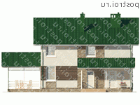 C-157-3P проект двухэтажного коттеджа из пеноблоков размером 8 на 10 - вид спереди C-157-3P проект двухэтажного коттеджа из пеноблоков размером 8 на 10 - вид спереди