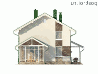 C-157-3P проект двухэтажного коттеджа из пеноблоков размером 8 на 10 - вид справа C-157-3P проект двухэтажного коттеджа из пеноблоков размером 8 на 10 - вид справа