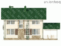 C-157-3P проект двухэтажного коттеджа из пеноблоков размером 8 на 10 - вид сзади C-157-3P проект двухэтажного коттеджа из пеноблоков размером 8 на 10 - вид сзади