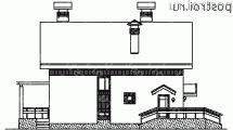 C-170-1P проект двухэтажного дома из пеноблоков размером 10 на 10  - вид справа