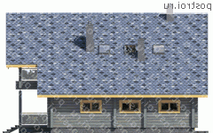 C-177-1D проект одноэтажного деревянного дома из бруса с мансардой и гаражом размером 13 на 12 - вид слева C-177-1D проект одноэтажного деревянного дома из бруса с мансардой и гаражом размером 13 на 12 - вид слева