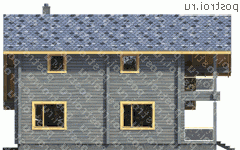 C-177-1D проект одноэтажного деревянного дома из бруса с мансардой и гаражом размером 13 на 12 - вид справа C-177-1D проект одноэтажного деревянного дома из бруса с мансардой и гаражом размером 13 на 12 - вид справа