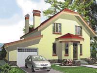 C-241-1P проект двухэтажного дома из газобетона с гаражом размером 11 на 9 