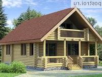D-122-1D проект одноэтажного деревянного коттеджа из бревна с мансардой размером 7 на 11 