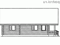 D-122-1D проект одноэтажного деревянного коттеджа из бревна с мансардой размером 7 на 11  - вид справа