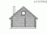 D-122-1D проект одноэтажного деревянного коттеджа из бревна с мансардой размером 7 на 11  - вид сзади