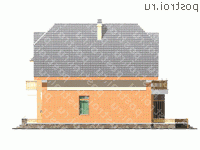 D-139-1P проект двухэтажного дома из газобетона с гаражом размером 17 на 15  - вид слева