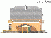 D-139-1P проект двухэтажного дома из газобетона с гаражом размером 17 на 15  - вид справа