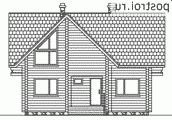 D-152-1D проект одноэтажного деревянного коттеджа из бруса с мансардой размером 10 на 11 - вид спереди D-152-1D проект одноэтажного деревянного коттеджа из бруса с мансардой размером 10 на 11 - вид спереди