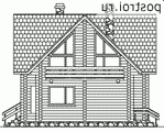 D-152-1D проект одноэтажного деревянного коттеджа из бруса с мансардой размером 10 на 11 - вид справа D-152-1D проект одноэтажного деревянного коттеджа из бруса с мансардой размером 10 на 11 - вид справа