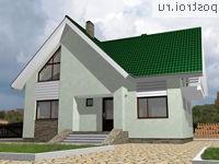 D-152-3P проект одноэтажного коттеджа из пеноблоков с мансардой размером 10 на 11 