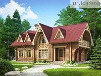 D-160-1D проект одноэтажного деревянного дома из бревна с мансардой размером 7 на 14 