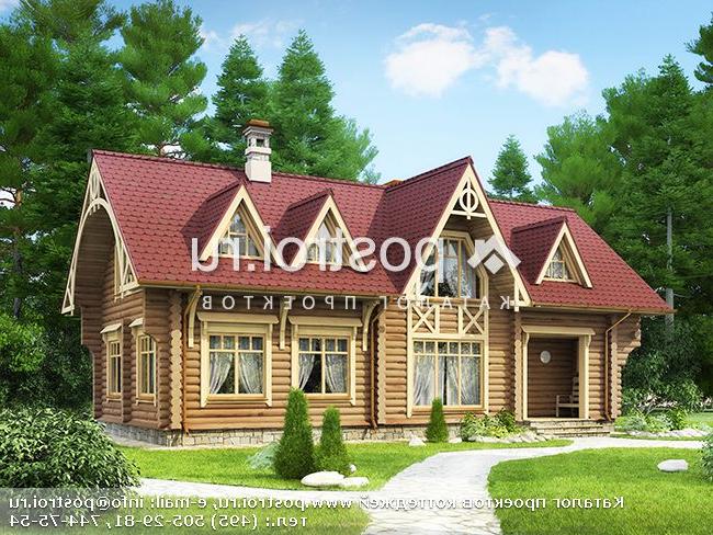 D-160-1D проект одноэтажного деревянного дома из бревна с мансардой размером 7 на 14 