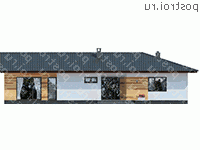 D-164-1P проект одноэтажного дома из пеноблоков размером 16 на 20  - вид спереди