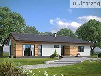 D-164-1P проект одноэтажного дома из пеноблоков размером 16 на 20 