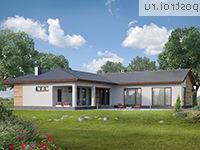 D-164-1P проект одноэтажного дома из пеноблоков размером 16 на 20 