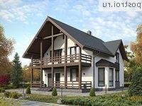 D-165-2P проект одноэтажного дома из пеноблоков с мансардой размером 11 на 11