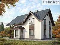 D-165-2P проект одноэтажного дома из пеноблоков с мансардой размером 11 на 11