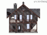 D-168-1P проект двухэтажного дома из пеноблоков размером 10 на 11 - вид спереди D-168-1P проект двухэтажного дома из пеноблоков размером 10 на 11 - вид спереди