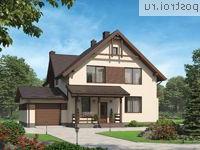 D-192-1P проект двухэтажного коттеджа из пенобетона с гаражом размером 11 на 15 