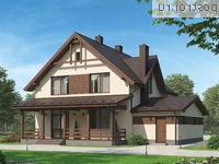 D-192-1P проект двухэтажного коттеджа из пенобетона с гаражом размером 11 на 15 