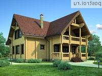 D-198-1D проект двухэтажного деревянного коттеджа из бревна размером 12 на 13 