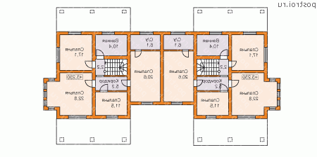D-431-1P проект двухэтажного дома из газобетона размером 15 на 27 - 2-й этаж