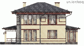 D-431-1P проект двухэтажного дома из газобетона размером 15 на 27 - вид слева