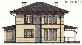 D-431-1P проект двухэтажного дома из газобетона размером 15 на 27 - вид справа