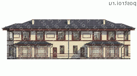 D-431-1P проект двухэтажного дома из газобетона размером 15 на 27 - вид сзади