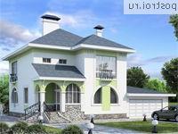 E-223-1P проект двухэтажного коттеджа из газобетона с гаражом размером 11 на 16 